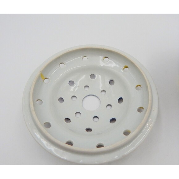 Lusterware Flower Frog Rim Domed Hand Painted Japan Birds Leaves Purple Green - Picture 10 of 16